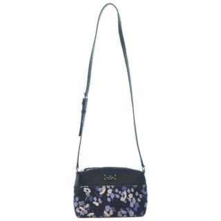 ケイトスペードニューヨーク(kate spade new york)のkate spade new york ショルダーバッグ - 黒x紫系(花柄) 【古着】【中古】(ショルダーバッグ)