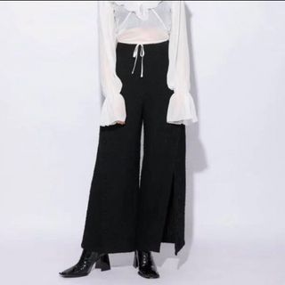 バブルス(Bubbles)のMELT THE LADY deep slit tweed longpants(カジュアルパンツ)