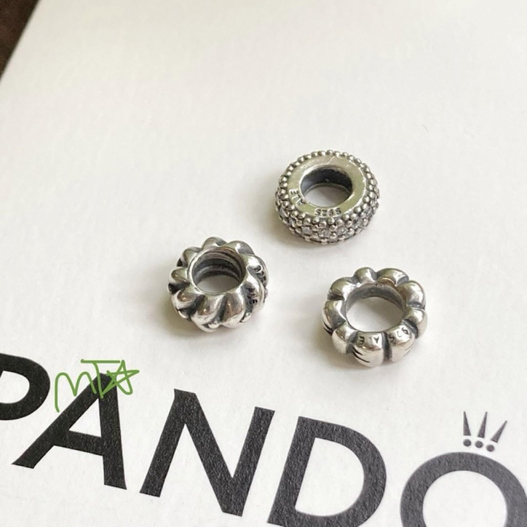 Pandora Silver Spacer Charm 3pcs retired レディースのアクセサリー(チャーム)の商品写真