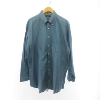 トミーヒルフィガー(TOMMY HILFIGER)のトミーヒルフィガー BDシャツ ボタンダウンシャツ 長袖 青 16.5 約XL(シャツ)