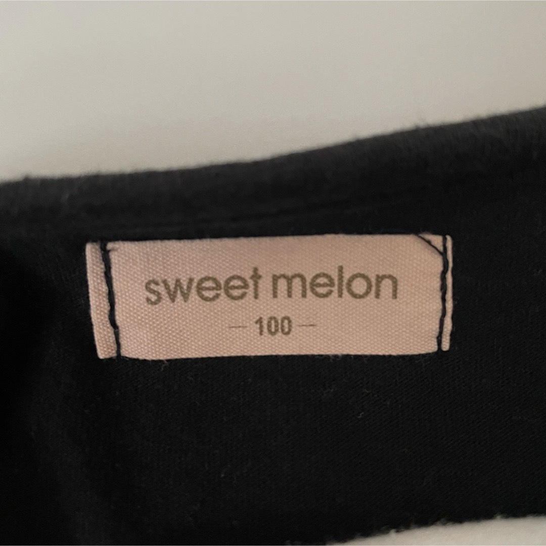 sweet melon猫柄バックリボントップス100サイズ キッズ/ベビー/マタニティのキッズ服女の子用(90cm~)(ワンピース)の商品写真