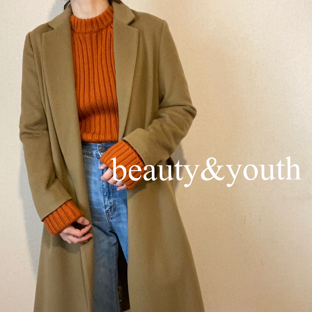 BEAUTY&YOUTH UNITED ARROWS(ビューティアンドユースユナイテッドアローズ)のbeauty&youth ビーバーミドルガウンコート レディースのジャケット/アウター(ロングコート)の商品写真