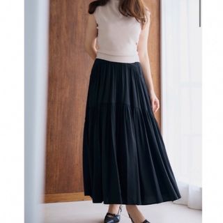 ハーリップトゥ(Her lip to)のHigh-Waist Tiered Long SkirtサイズM(ロングスカート)