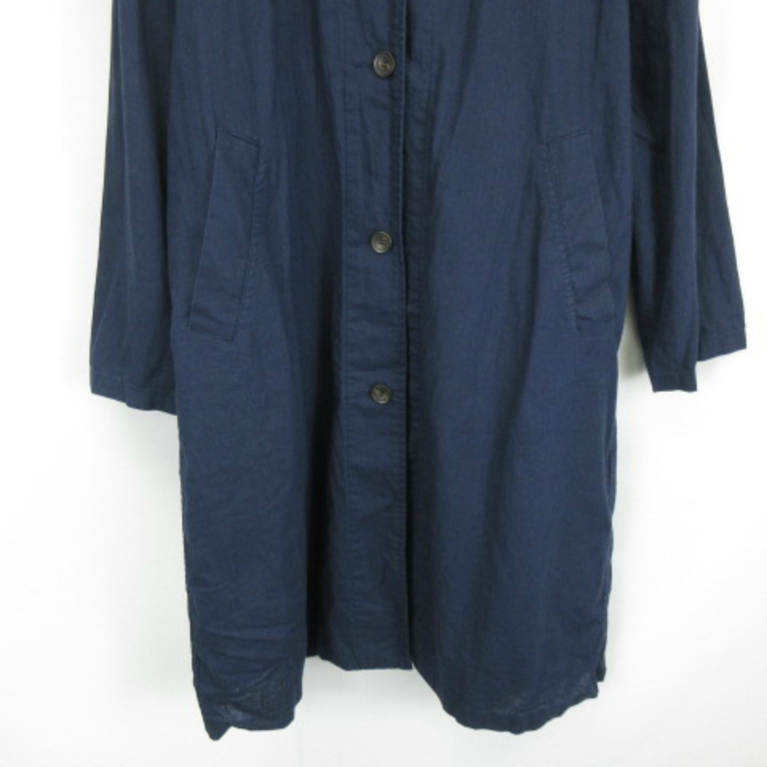 UNIQLO(ユニクロ)のユニクロ UNIQLO リネン ブレンドコート 212-424196 紺 L レディースのジャケット/アウター(その他)の商品写真