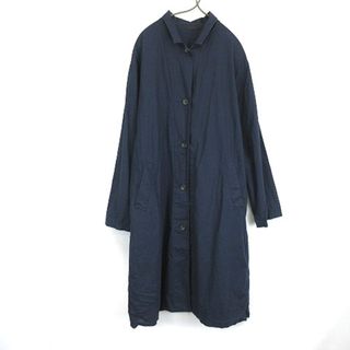 ユニクロ(UNIQLO)のユニクロ UNIQLO リネン ブレンドコート 212-424196 紺 L(その他)