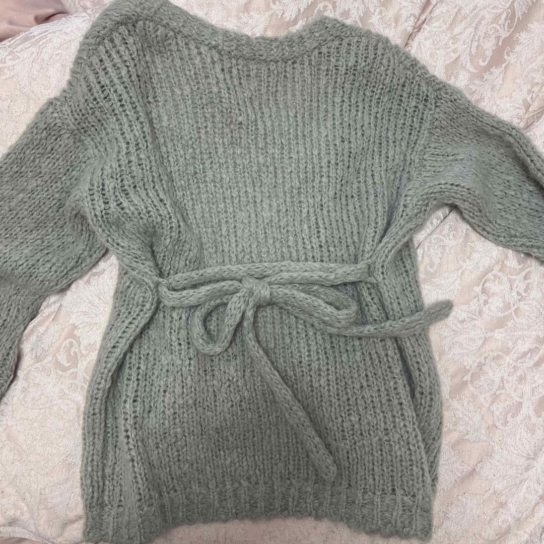 Rosary moon(ロザリームーン)のrosarymoon♡Fluffy Belted Cardigan♡MINT レディースのトップス(カーディガン)の商品写真