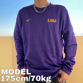 ナイキ(NIKE)のNIKE ナイキ スウェット L ジャージ素材 裏ボア カレッジ 紫 7507(スウェット)