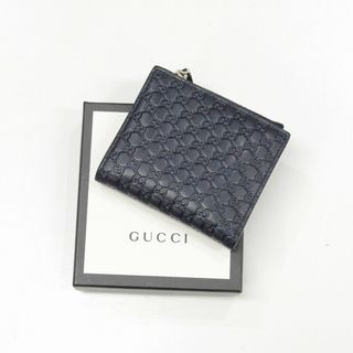 グッチ(Gucci)のグッチ(GUCCI) マイクログッチシマ コンパクトウォレット アウトレット 黒 54475.496085 【中古】 JA-18660(折り財布)