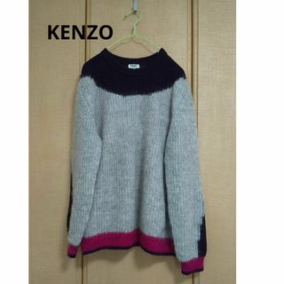 ケンゾー(KENZO)のKENZO  モヘアニット カラーブロック セーター(ニット/セーター)