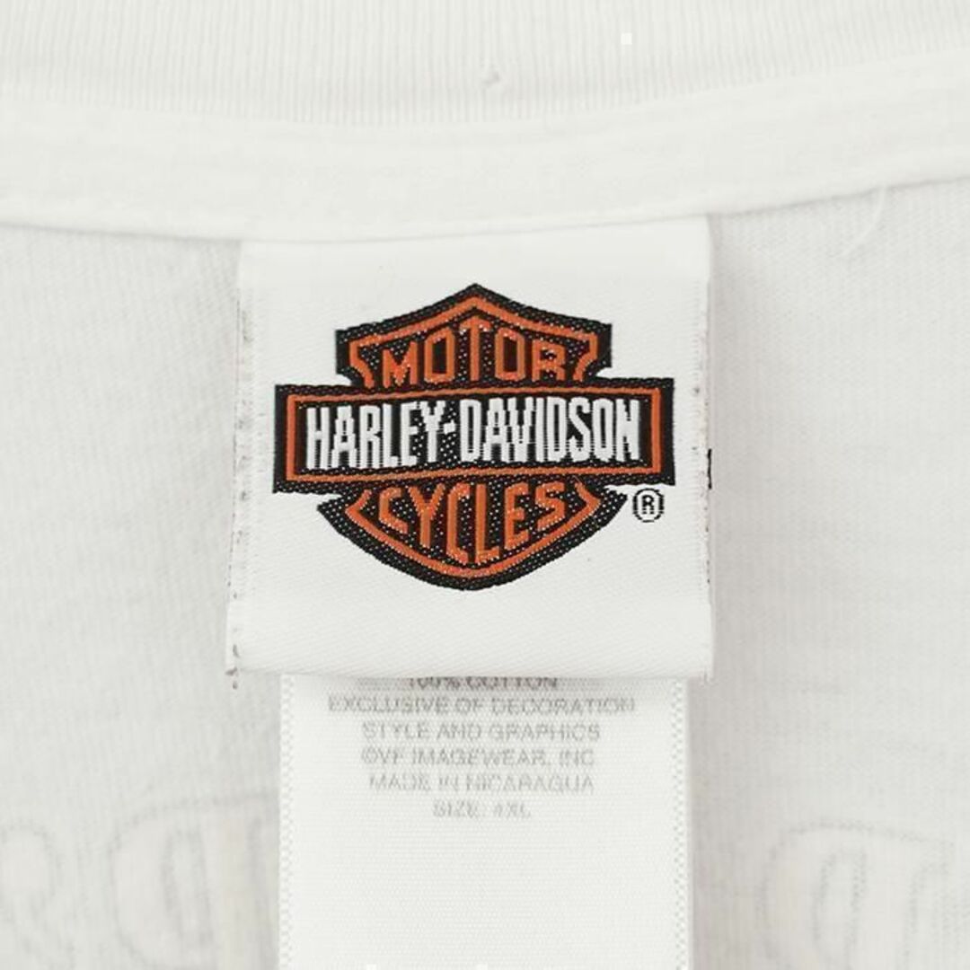 Harley Davidson(ハーレーダビッドソン)のハーレーダビッドソン ノースリーブ プリントTシャツ ガール バイク 4XL 白 メンズのトップス(Tシャツ/カットソー(半袖/袖なし))の商品写真