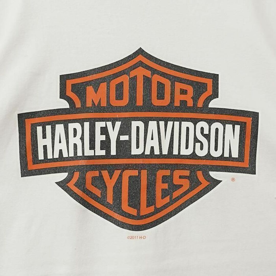 Harley Davidson(ハーレーダビッドソン)のハーレーダビッドソン ノースリーブ プリントTシャツ ガール バイク 4XL 白 メンズのトップス(Tシャツ/カットソー(半袖/袖なし))の商品写真