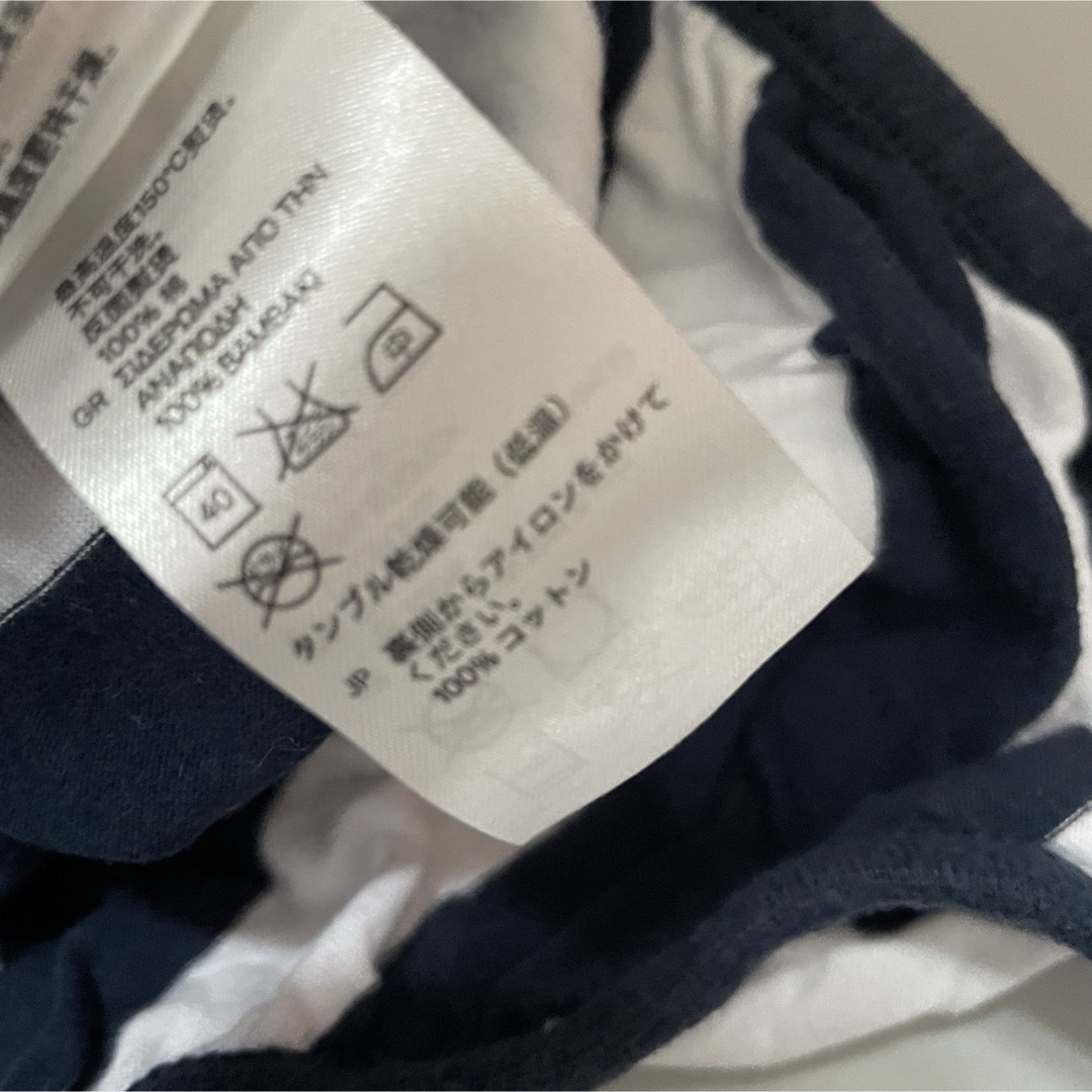 H&M(エイチアンドエム)のH&Mボーダーロンパース80サイズ キッズ/ベビー/マタニティのベビー服(~85cm)(ロンパース)の商品写真