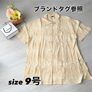 【美品】サイズ9 イエロー 黄色 半袖 シャツ サイズ9 Ｍサイズ メンズ(シャツ)