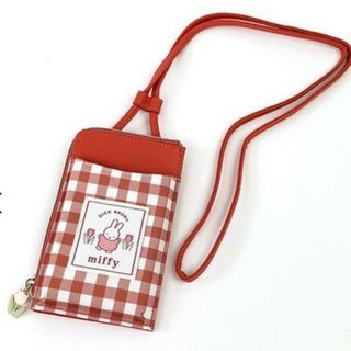 ミッフィー(miffy)の☆新品☆ミッフィー☆ギンガムチェックが可愛い♪スマホショルダー(ポーチ)