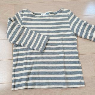 子供　ボーダー　グレー　ロンT カットソー(Tシャツ/カットソー)