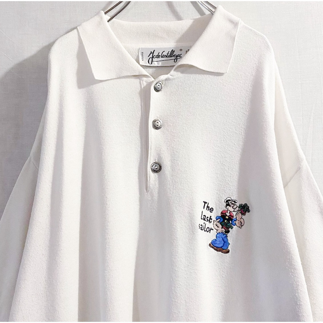 ヴィンテージ＊ポパイ刺繍ニットポロ レディースのトップス(ニット/セーター)の商品写真