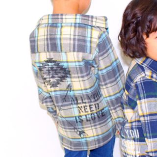 アナップキッズ(ANAP Kids)のANAP kids★バックプリント チェック シャツ(Tシャツ/カットソー)