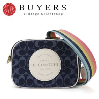 コーチ(COACH)の【中古】 コーチ ショルダーバッグ C2822 シグネチャー デニム レザー ネイビー インディゴ/ネイビー/ホワイト 斜めがけ カジュアル レディース 女性 COACH(ショルダーバッグ)