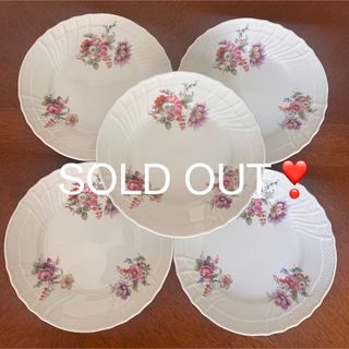 リチャードジノリ(Richard Ginori)の【美品】リチャードジノリ★サックスフラワー★ケーキ皿　5枚(食器)