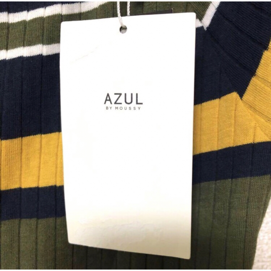 AZUL by moussy(アズールバイマウジー)の新品未使用　アズールバイマウジー　リブトップス　2way  オフショル　半袖　S レディースのトップス(カットソー(半袖/袖なし))の商品写真