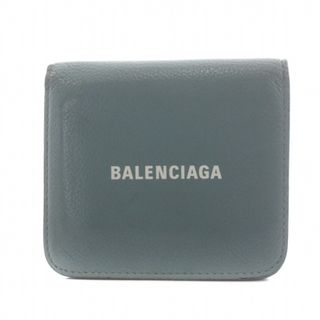 バレンシアガ(Balenciaga)のバレンシアガ 二つ折り財布 ミニウォレット ロゴ レザー 水色 594216(財布)