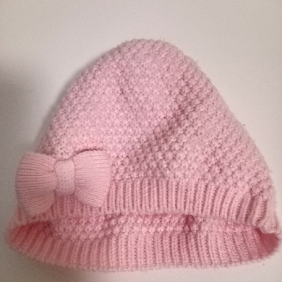 H&M ピンク リボン ニット帽子 - 帽子