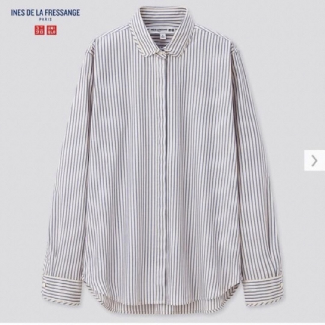 UNIQLO(ユニクロ)のユニクロ　イネスコラボ　コットンツイルストライプシャツ（長袖） レディースのトップス(シャツ/ブラウス(長袖/七分))の商品写真