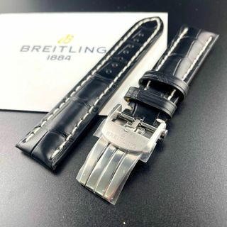 ブライトリング(BREITLING)のc168 最新【ブライトリング】22mm 1026P クロコ レザー Dバックル(レザーベルト)