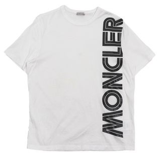 モンクレール(MONCLER)のモンクレール 20年 ロゴ ラバープリント モノトーン クルーネック ショートスリーブ 半袖Ｔシャツ メンズ 白 黒 灰 M MONCLER(Tシャツ/カットソー(半袖/袖なし))