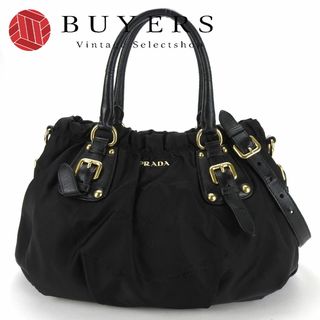 プラダ(PRADA)の【中古】 プラダ ハンドバッグ ナイロン レザー ブラック ゴールド金具 2WAY レディース 女性 PRADA(ハンドバッグ)