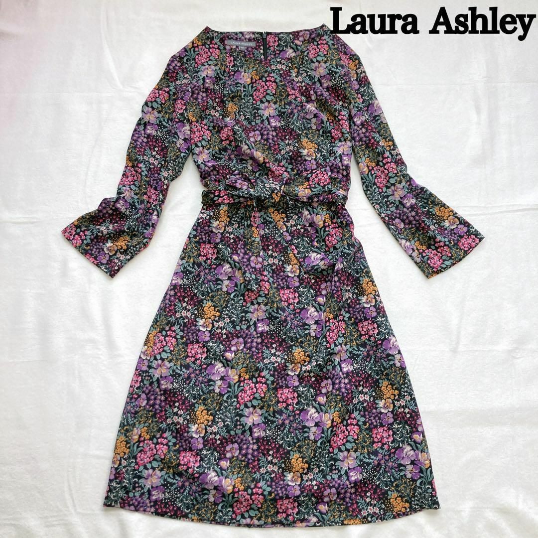 LAURA ASHLEY - ローラアシュレイ 花柄 ワンピース ロング 美 ...