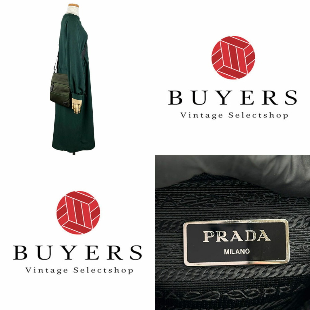 PRADA(プラダ)の【中古】 プラダ ショルダーバッグ グリーン カーキ 斜め掛け レディース 女性 PRADA レディースのバッグ(ショルダーバッグ)の商品写真