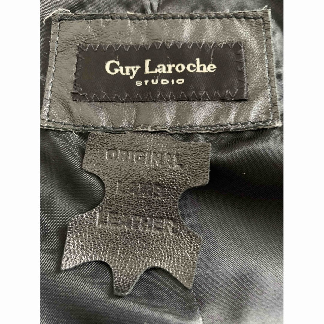 Guy Laroche(ギラロッシュ)の美品　Guy Laroche レザーコート　黒 レディースのジャケット/アウター(ムートンコート)の商品写真