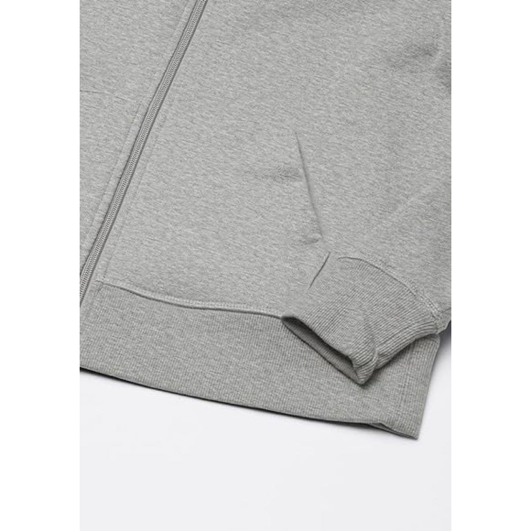 裏起毛 パーカー ジップアップ フレンチテリー XS グレー フード付き 灰色 レディースのトップス(パーカー)の商品写真