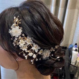 結婚式　ヘアアクセサリー　ヘッドドレス(ヘッドドレス/ドレス)