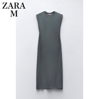 ザラ(ZARA)のZARA フェイドエフェクト ミディワンピース　新品　タグ付き(ロングワンピース/マキシワンピース)