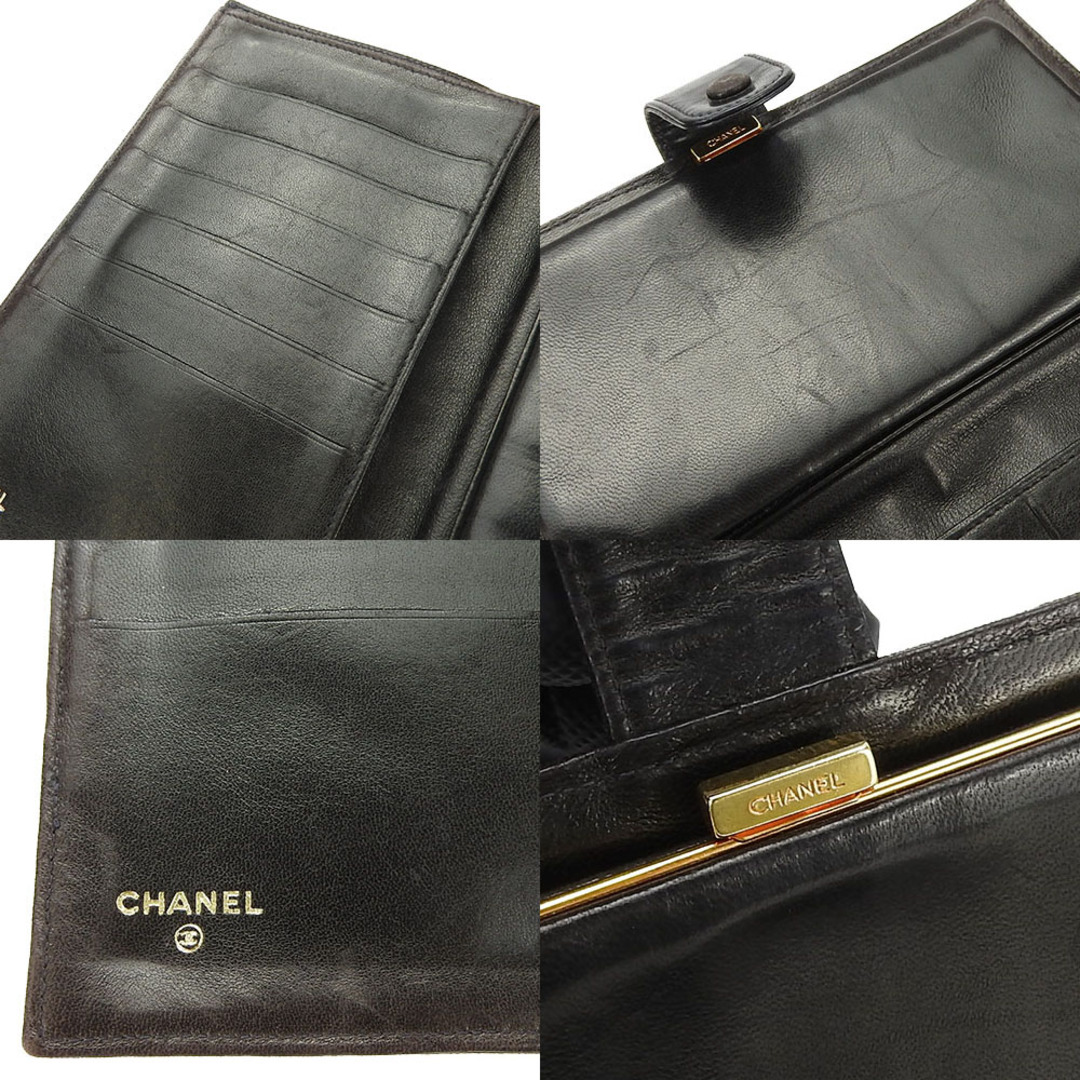 CHANEL(シャネル)の【中古】 シャネル 長財布 ココマーク ラムスキン ブラック - 二つ折り がま口 3番台 レディース 女性 CHANEL レディースのファッション小物(財布)の商品写真