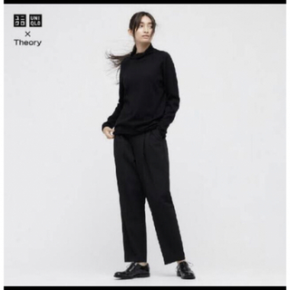 ユニクロ(UNIQLO)のUNIQLO × Theory コラボ　ストレッチパンツ　Lサイズ　股下70cm(カジュアルパンツ)