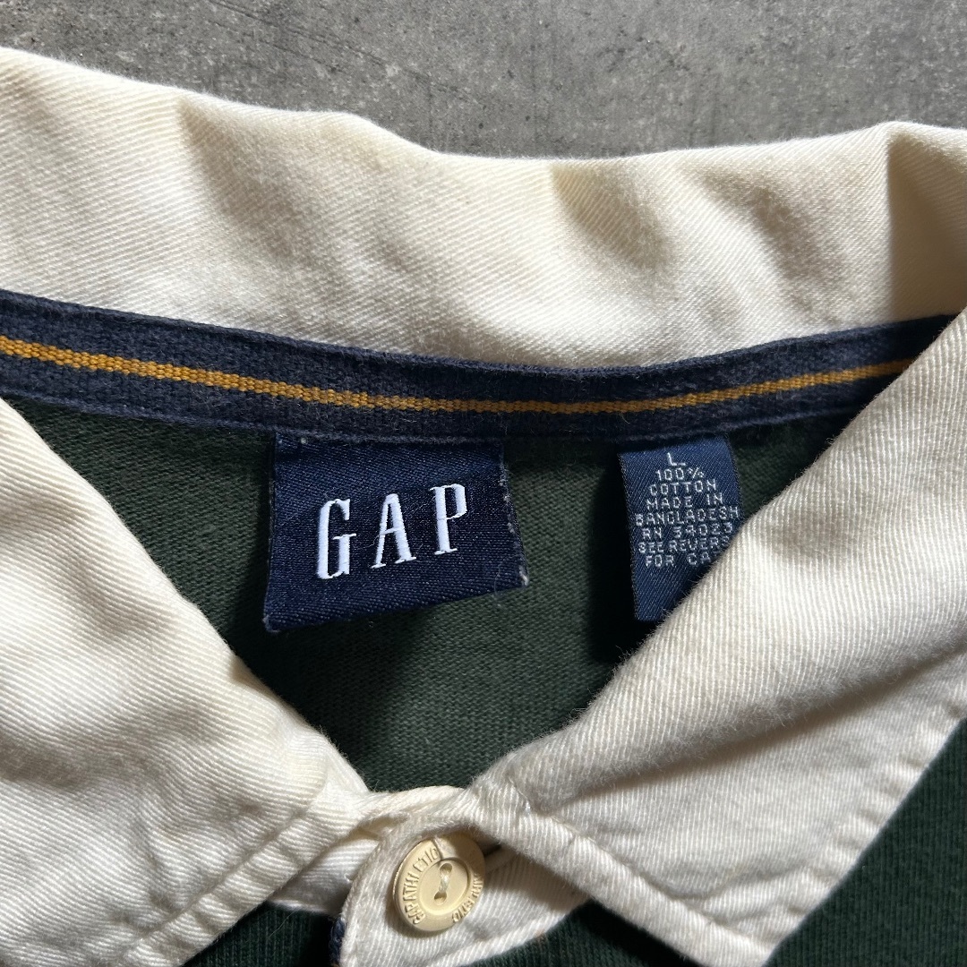 GAP(ギャップ)の90s oldgap オールドギャップ ラガーシャツ L グリーン×ネイビー メンズのトップス(スウェット)の商品写真