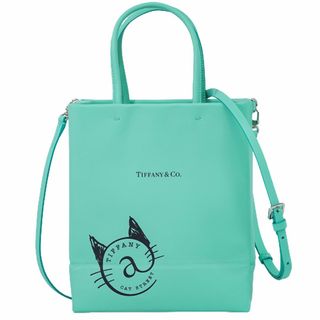 ティファニー(Tiffany & Co.)の本物 ティファニー TIFFANY & Co. キャットストリート スモール 2WAY ショルダーバッグ ハンドバッグ ポシェット レザー ブルー Cat Street バック 中古(ショルダーバッグ)