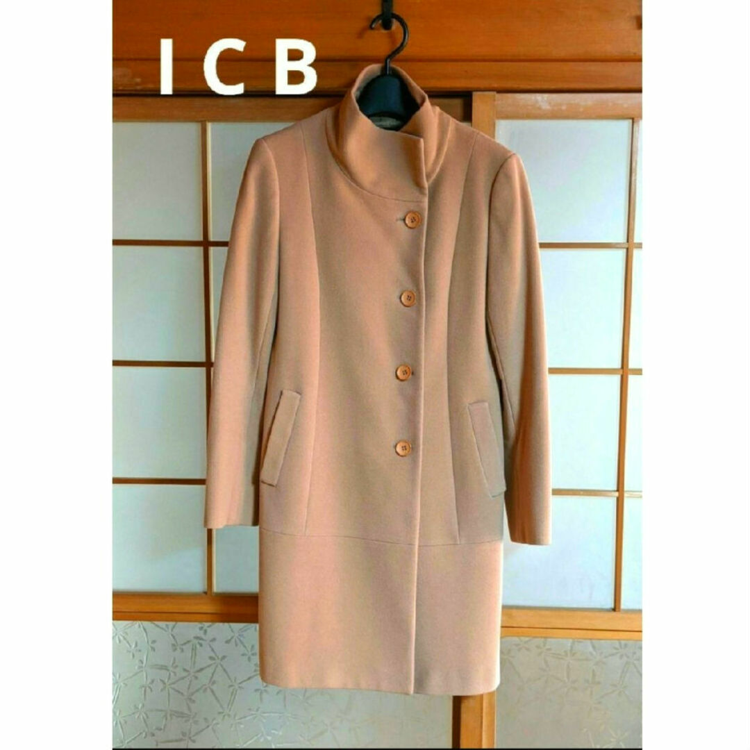ICB(アイシービー)のicb 　アイシービー　コート　ベージュ　キャメル　カシミヤ レディースのジャケット/アウター(ロングコート)の商品写真