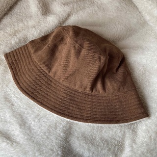 バケットハット　コーデュロイ素材　調節可能タイプ　ブラウン　帽子　茶色(ハット)