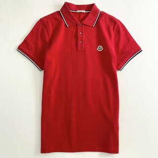 モンクレール(MONCLER)の6e19-10 未使用タグ付☆MONCLER モンクレール ロゴワッペンポロシャツ サイズS レッド MAGLIA POLO MANICA C マリアポロマニカ メンズ(シャツ)