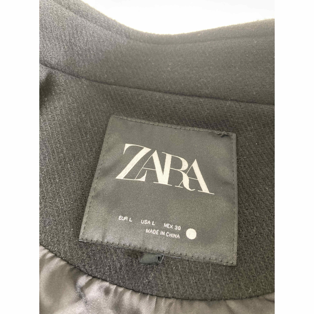 ZARA(ザラ)のZARA ウールブレンドボンバージャケット　Ｌ　黒 レディースのジャケット/アウター(ブルゾン)の商品写真