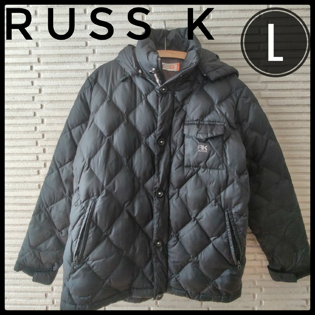 RUSS・K(ラスケー)のラスケー　RUSS·K　ダウンコート　L　黒　ブラック　ダウン　フェザー メンズのジャケット/アウター(ダウンジャケット)の商品写真