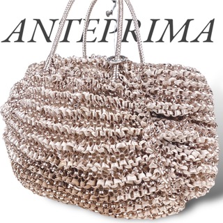 アンテプリマ(ANTEPRIMA)の美品 アンテプリマ カリーナ ハンドバッグ ゴールド系 ベージュ系(トートバッグ)