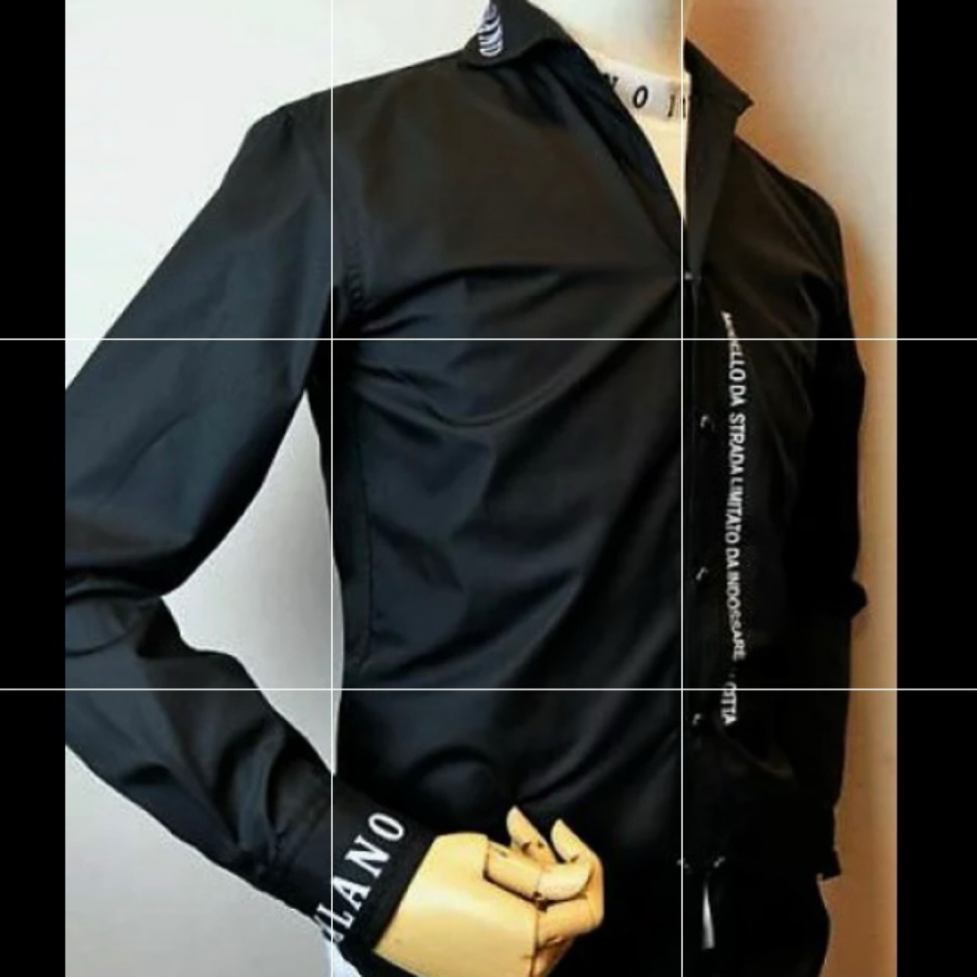 VIOLA(ヴィオラ)のヴィオラ 襟ワイヤー入り長袖シャツ XLサイズ ブラック 新品  メンズのトップス(シャツ)の商品写真