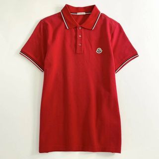 モンクレール(MONCLER)の6e19-6 未使用タグ付☆MONCLER モンクレール ロゴワッペンポロシャツ サイズS レッド MAGLIA POLO MANICA C マリアポロマニカ メンズ(シャツ)