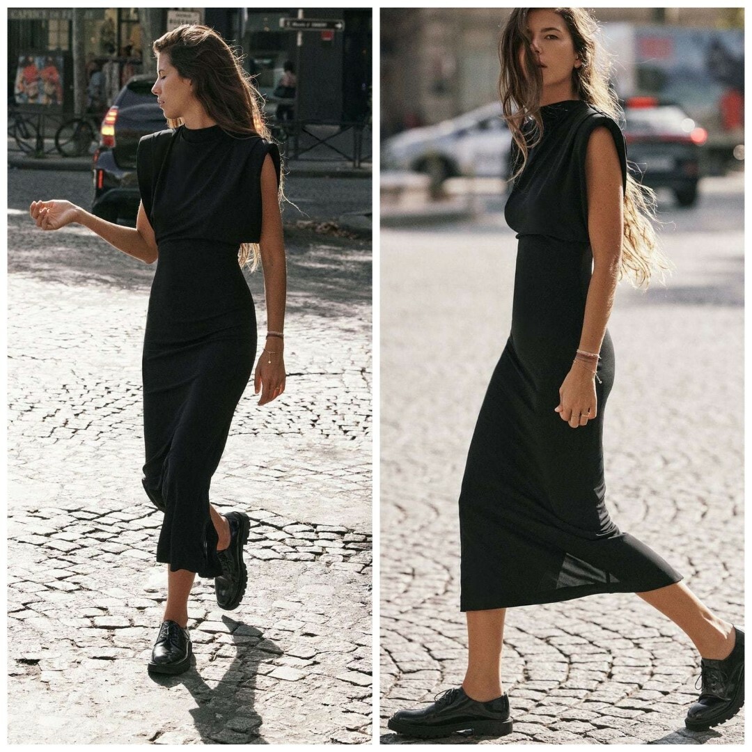 ZARA - ZARA ZW COLLECTION ショルダーパッド ニットワンピース ZARA - ZARA ZW COLLECTION ショルダーパッド ニットワンピース