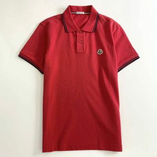 モンクレール(MONCLER)の6e19-5 未使用タグ付☆MONCLER モンクレール ロゴワッペンポロシャツ サイズS レッド MAGLIA POLO MANICA C マリアポロマニカ メンズ(シャツ)